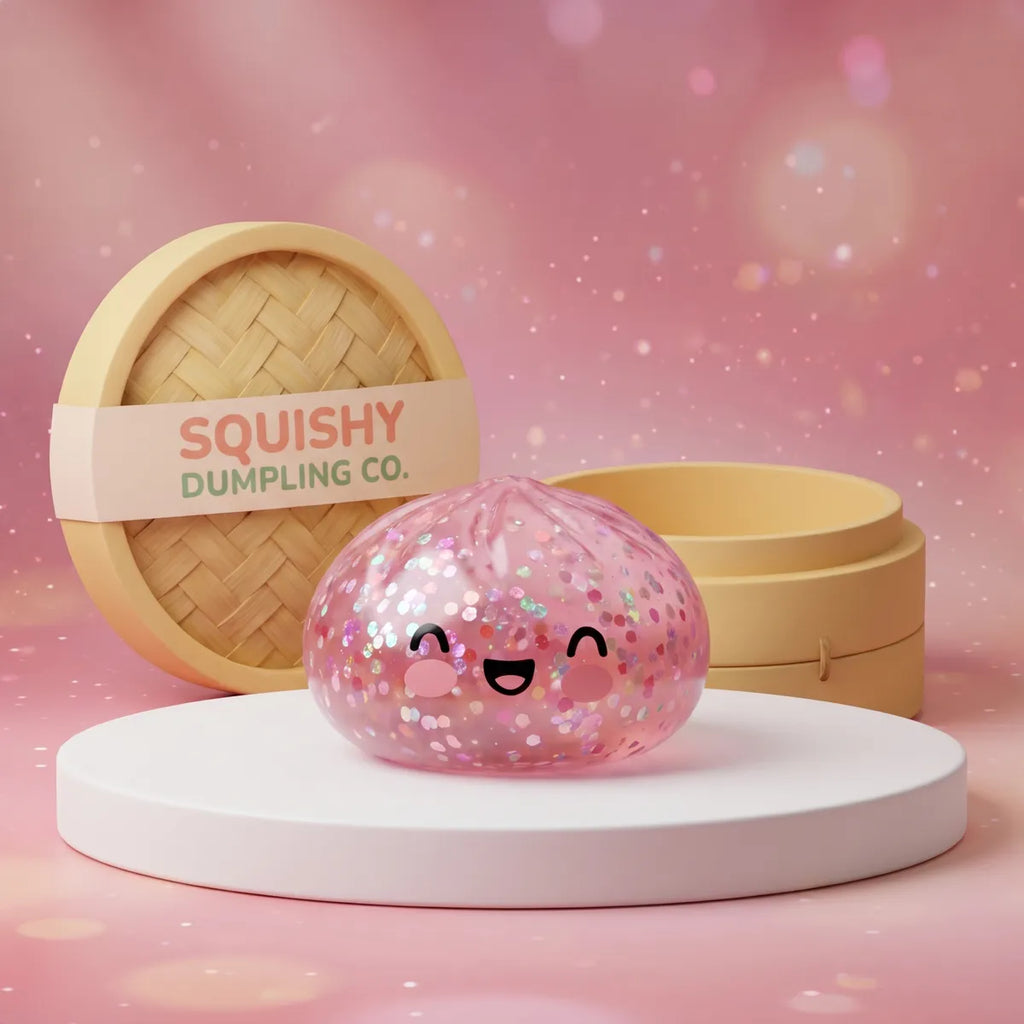 Bubblegum Pink Sparkle Dumpling Squishy — squishy dumpling toy