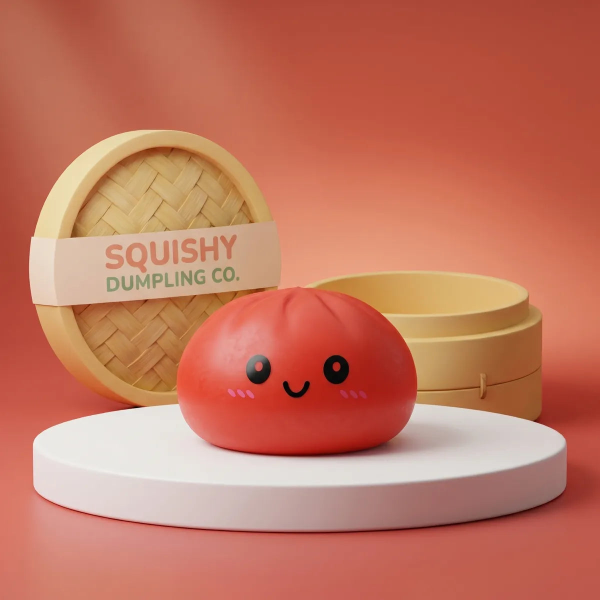Cherry Red Dumpling Squishy — squishy dumpling toy