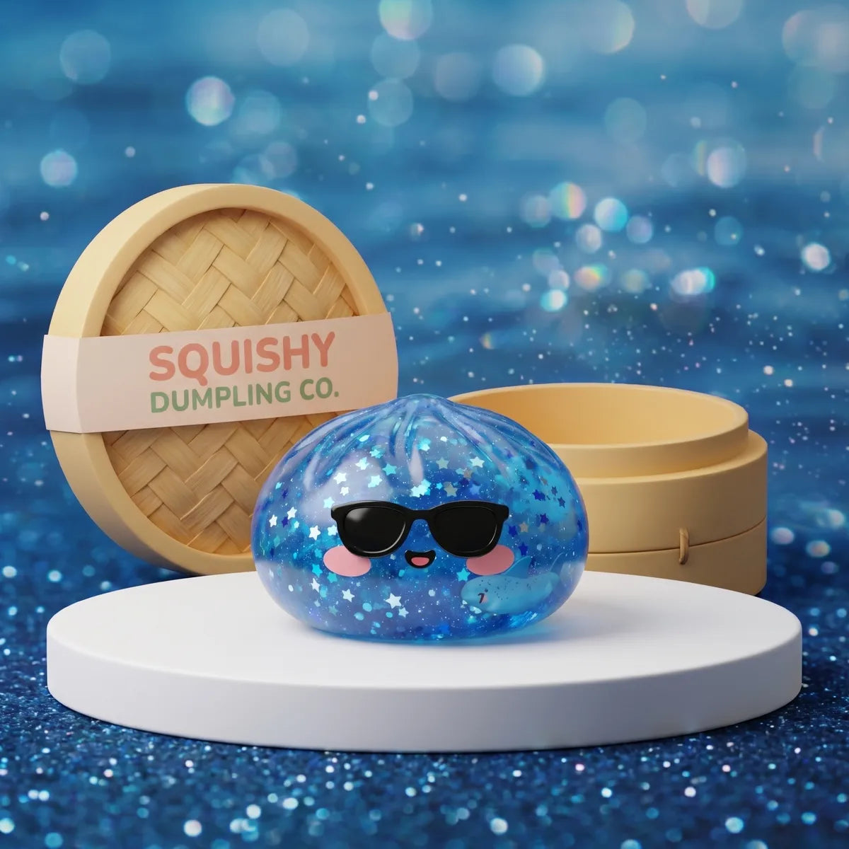 Cool Sparkle Sunglasses Dumpling Squishy — squishy dumpling toy