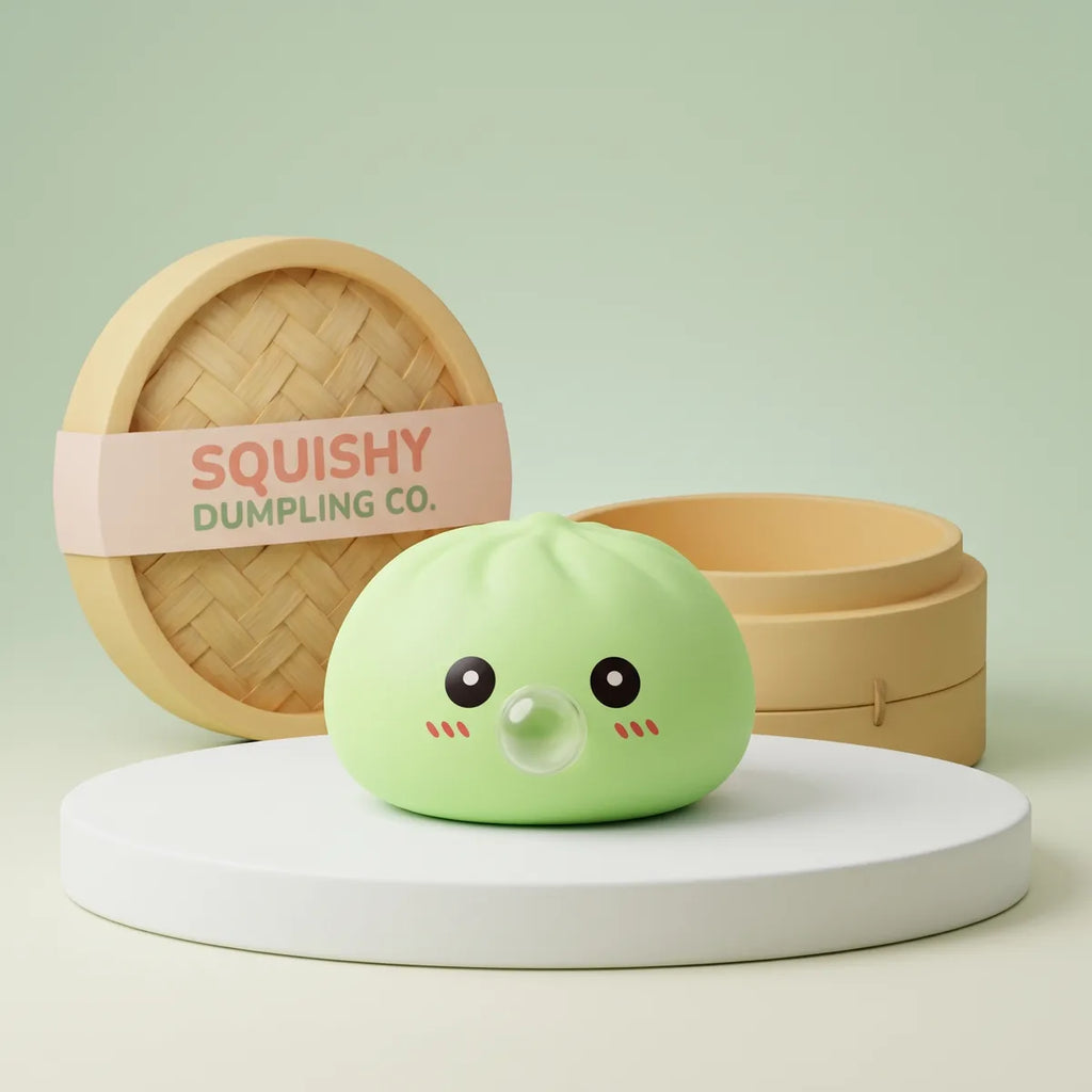Fresh Green Blow Dumpling Squishy — squishy dumpling toy