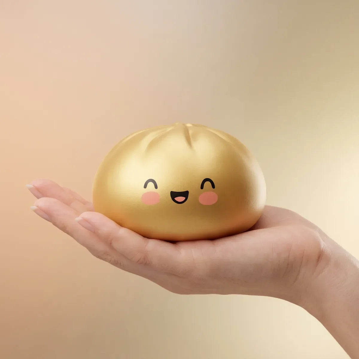 Lucky Golden Dumpling Squishy Bun — squishy dumpling toy