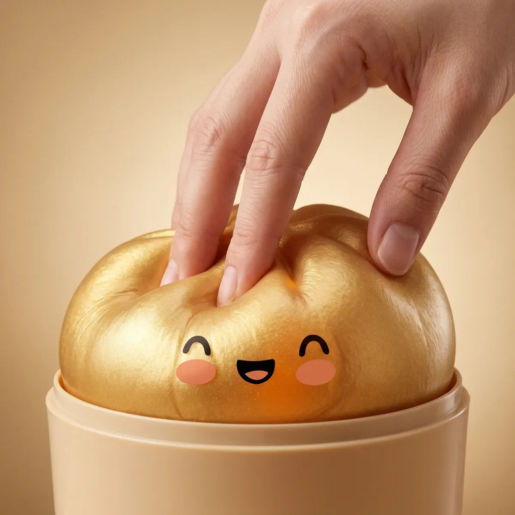 Lucky Golden Dumpling Squishy Bun — squishy dumpling toy