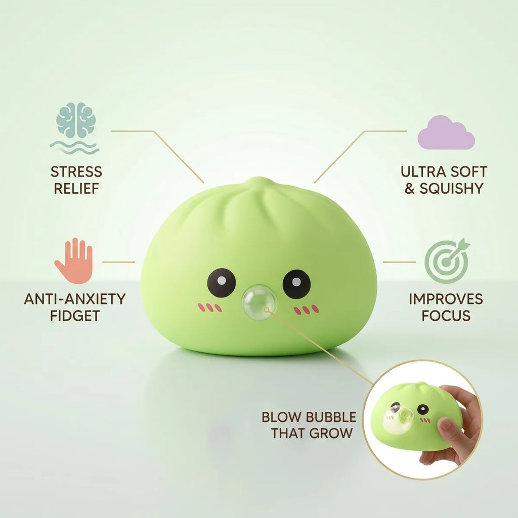 Fresh Green Blow Dumpling Squishy — squishy dumpling toy