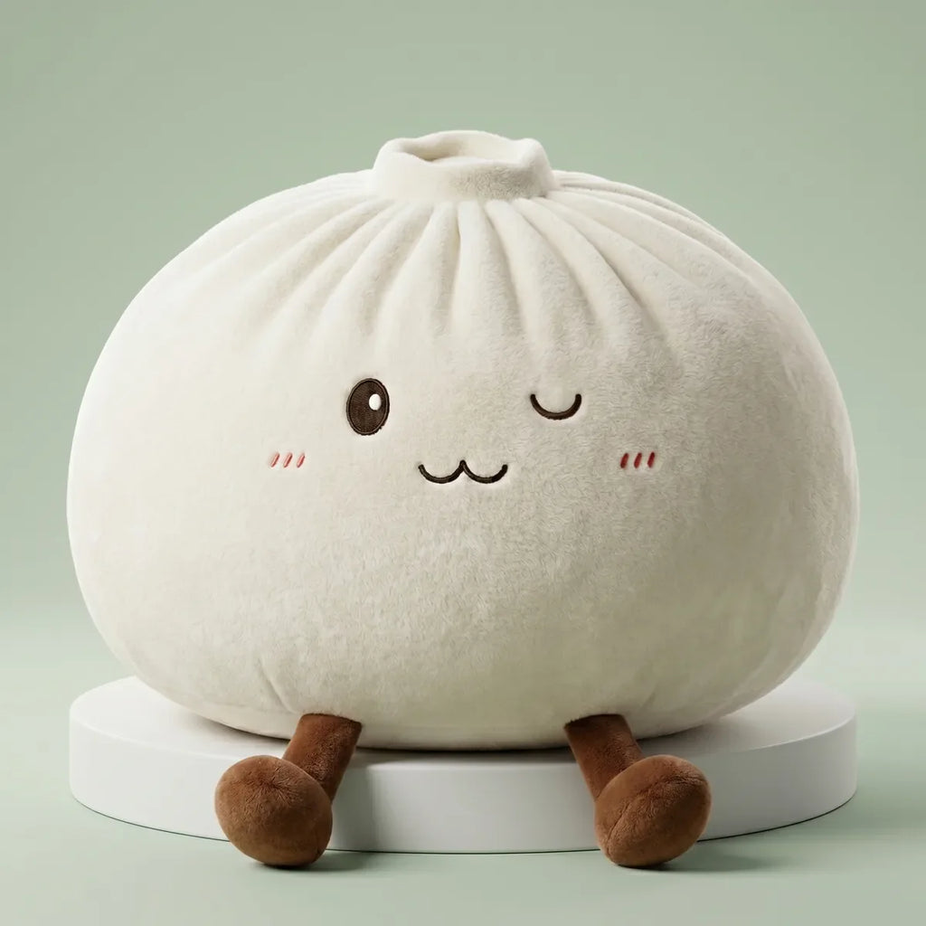 Huggable White Large Dumpling Squishy Toy — squishy dumpling toy