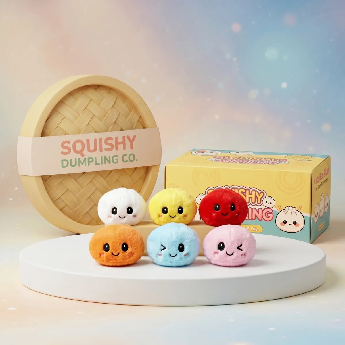 Keychain Plush Dumpling Squishy 6 Pieces — squishy dumpling toy