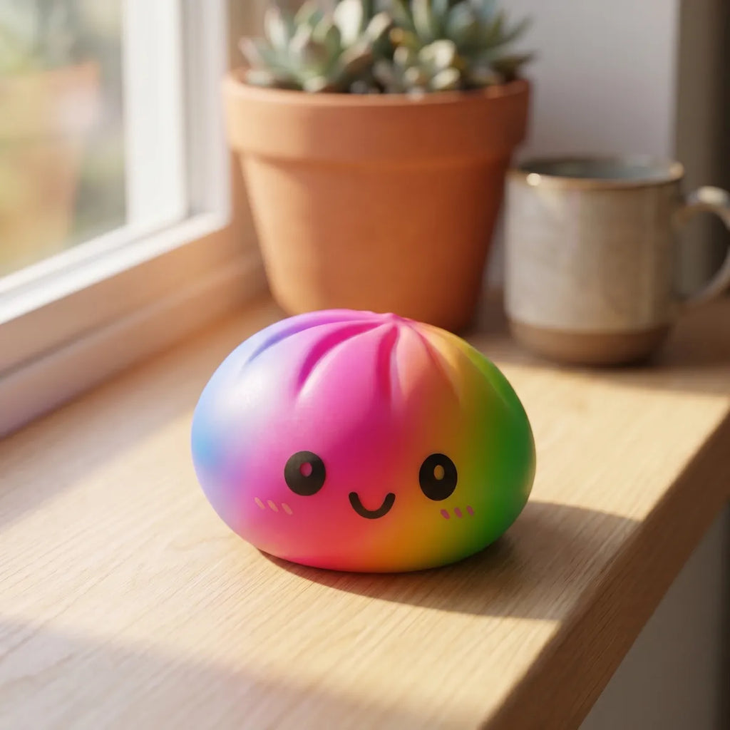 Colorful Large Rainbow Dumpling Squishy — squishy dumpling toy