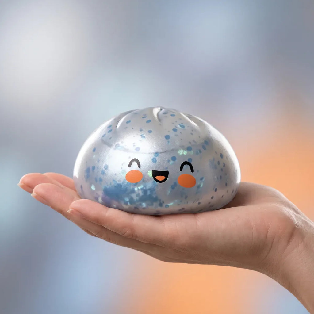 Icy Light Blue Sparkle Dumpling Squishy — squishy dumpling toy