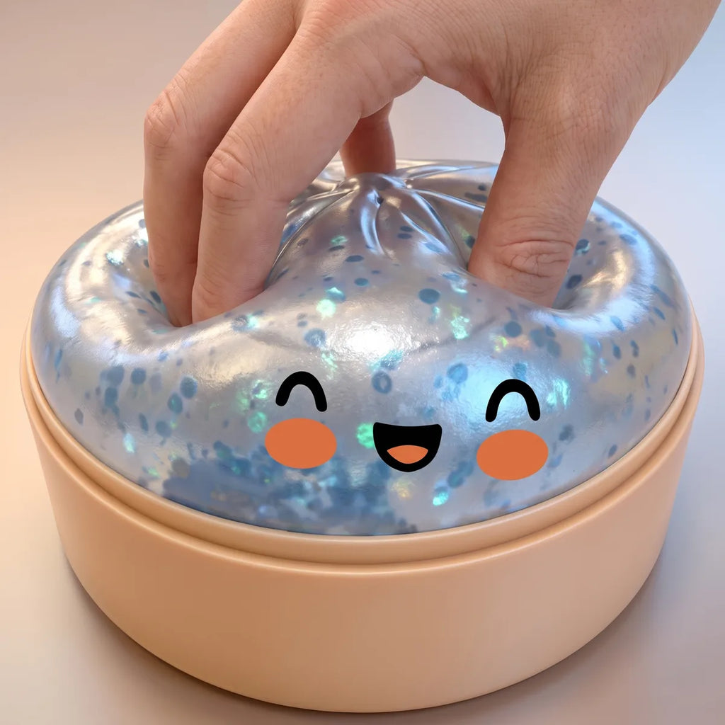 Icy Light Blue Sparkle Dumpling Squishy — squishy dumpling toy
