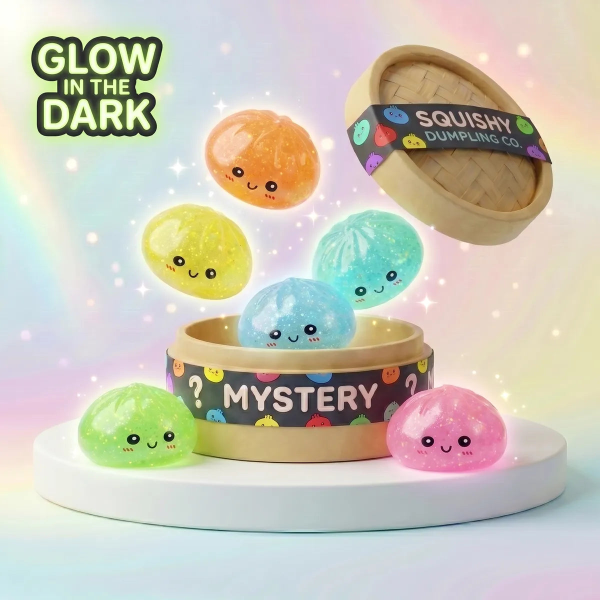 Mystery Glow In Dark Glitter Dumpling Squishy Blind Box — squishy dumpling toy