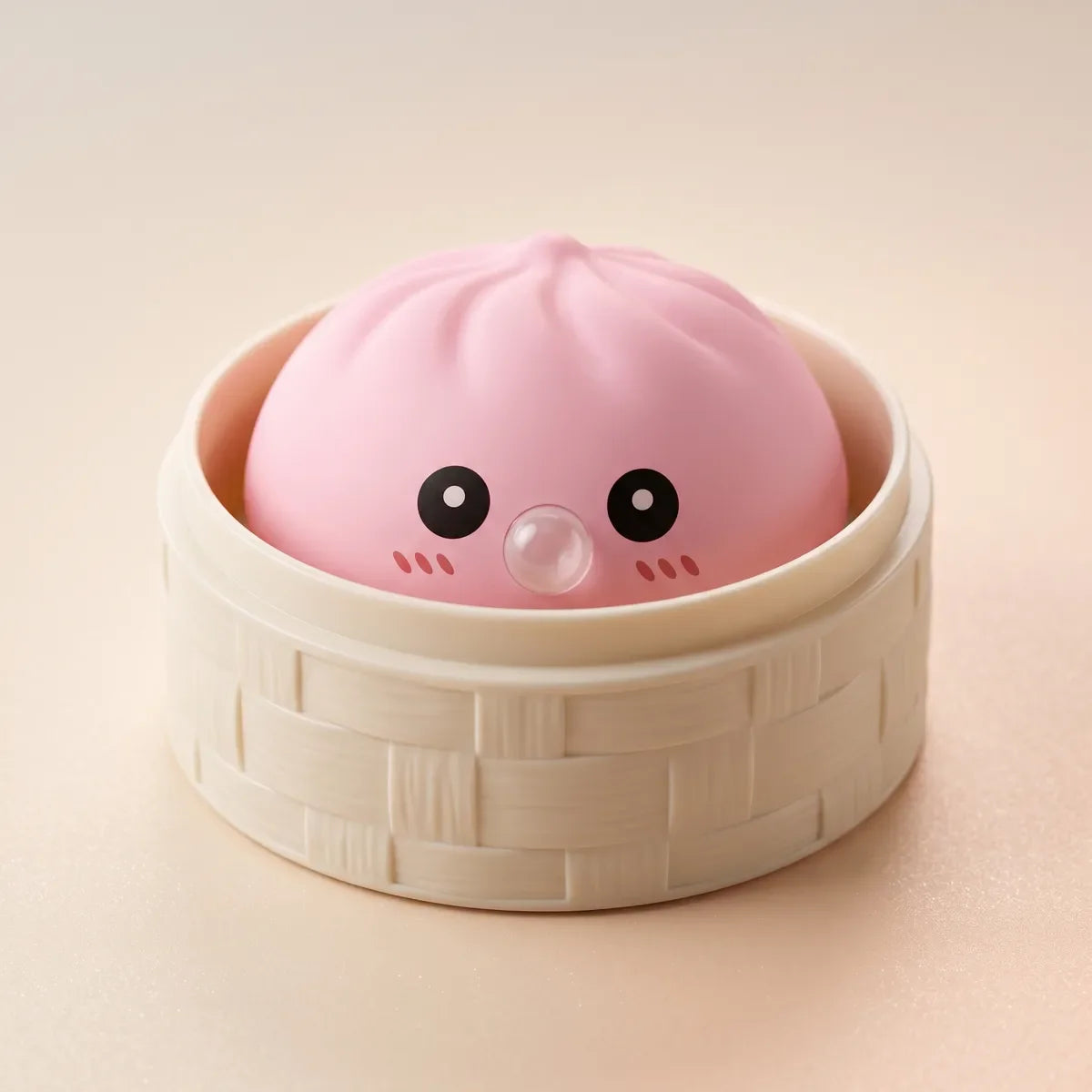 Plump Pink Blow Dumpling Squishy — squishy dumpling toy