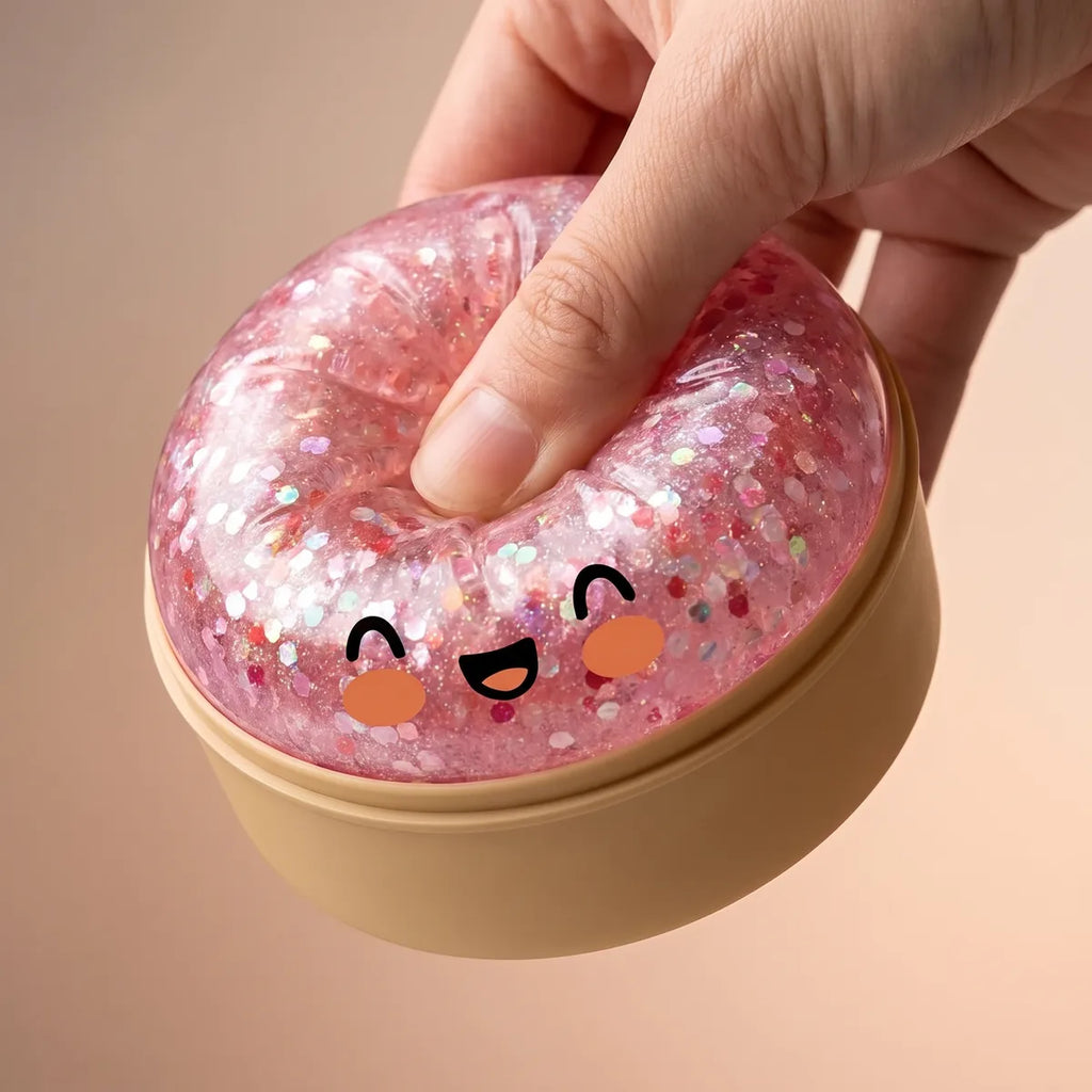 Bubblegum Pink Sparkle Dumpling Squishy — squishy dumpling toy