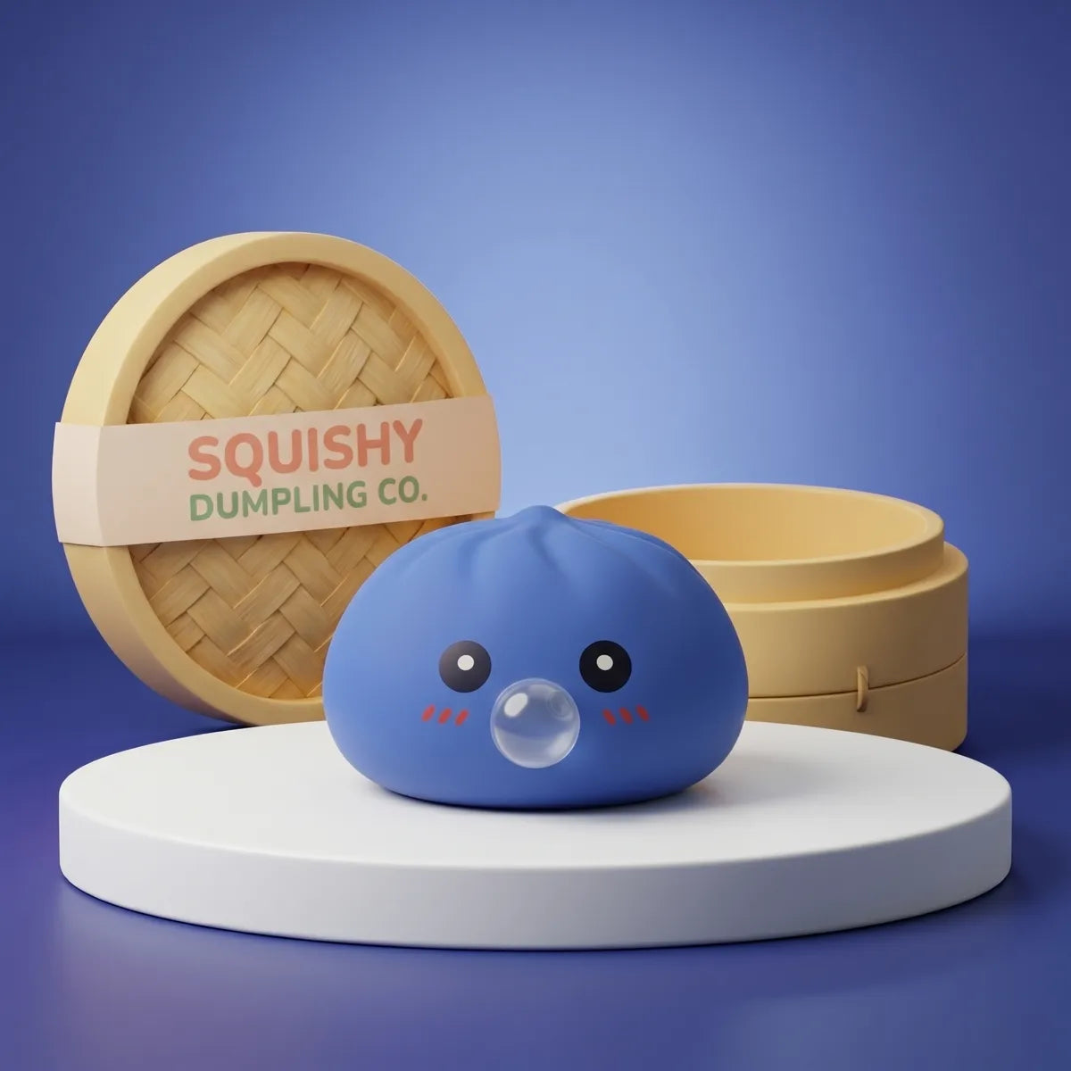 Puffy Purple Blow Dumpling Squishy — squishy dumpling toy