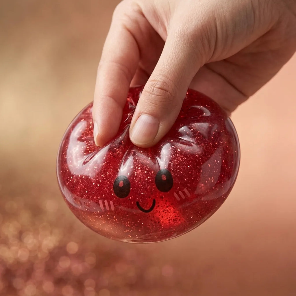 Lucky Red Glitter Dumpling Squishy — squishy dumpling toy