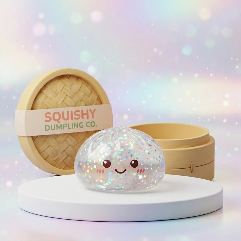 Shiny Silver Glitter Dumpling Squishy — squishy dumpling toy
